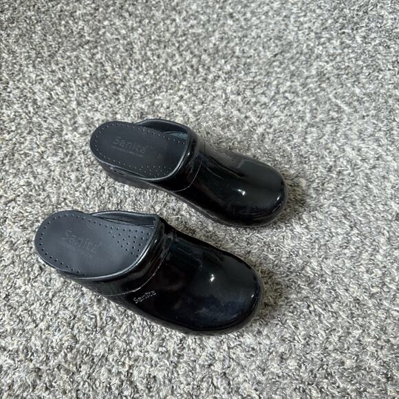 Sanita Slip On Clogs Mule Shoe Black Patent Leather Size 37 US 6.5-7 Comfort - Picture 11 of 12